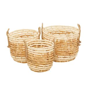 Sea Grass Contemporary Storage Basket 19 in. x 17 in. x 16 in. (Set of 3)