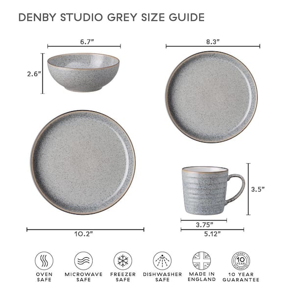 Denby Studio Grey Coupe Dinner Plate (Set of 4) STG-003G/4