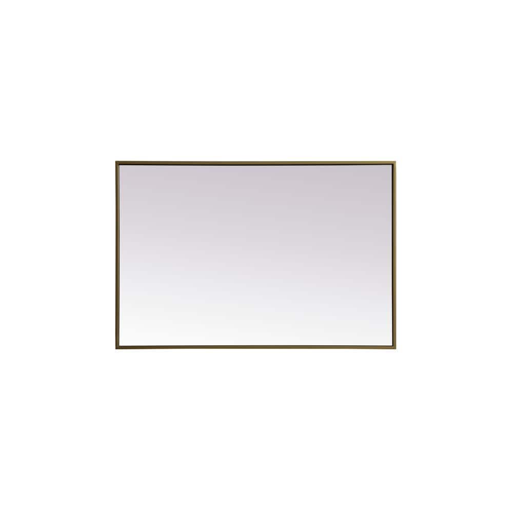 Elegant Brass Framed Full Length Rectangular Bathroom Mirror