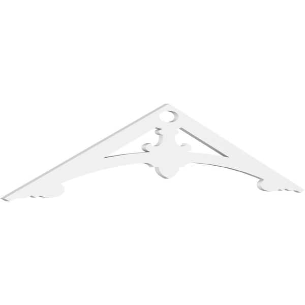 Ekena Millwork 1 in. x 72 in. x 15 in. (5/12) Pitch Sellek Gable Pediment Architectural Grade PVC Moulding