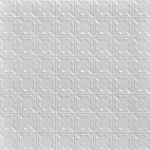 Chain Mail White 2 ft. x 2 ft. Decorative Tin Style Lay-in Ceiling Tile (48 sq. ft./case)