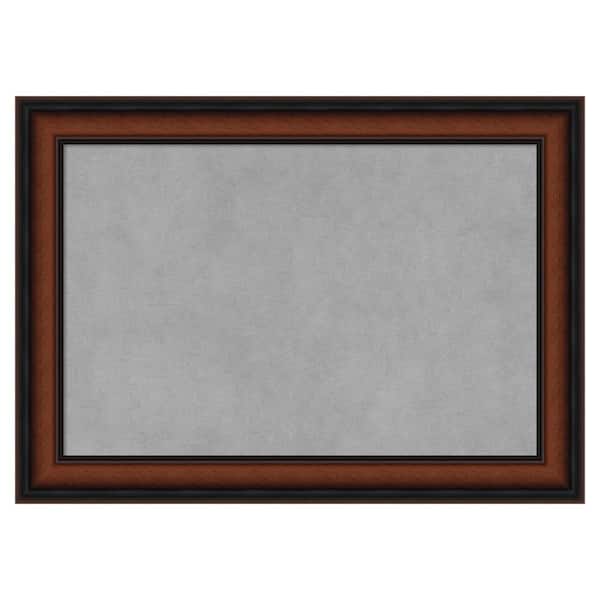 Amanti Art Cyprus Walnut Narrow 21 in. x 15 in. Framed Magnetic Board