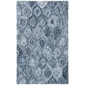 Ikat Grey 9 ft. x 12 ft. Geometric Solid Color Area Rug
