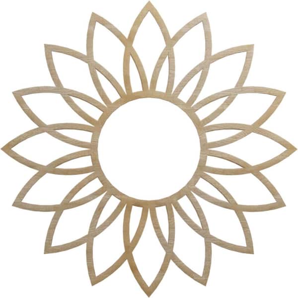 Ekena Millwork 0.25 in. x 24 in. x 24 in. Wood (Hickory) Medallion Moulding