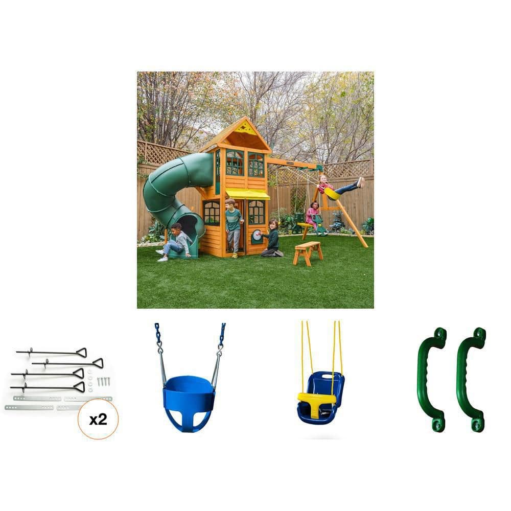 Gorilla Playsets Green Plastic Safety Handles (2-Set) 07-0005-G
