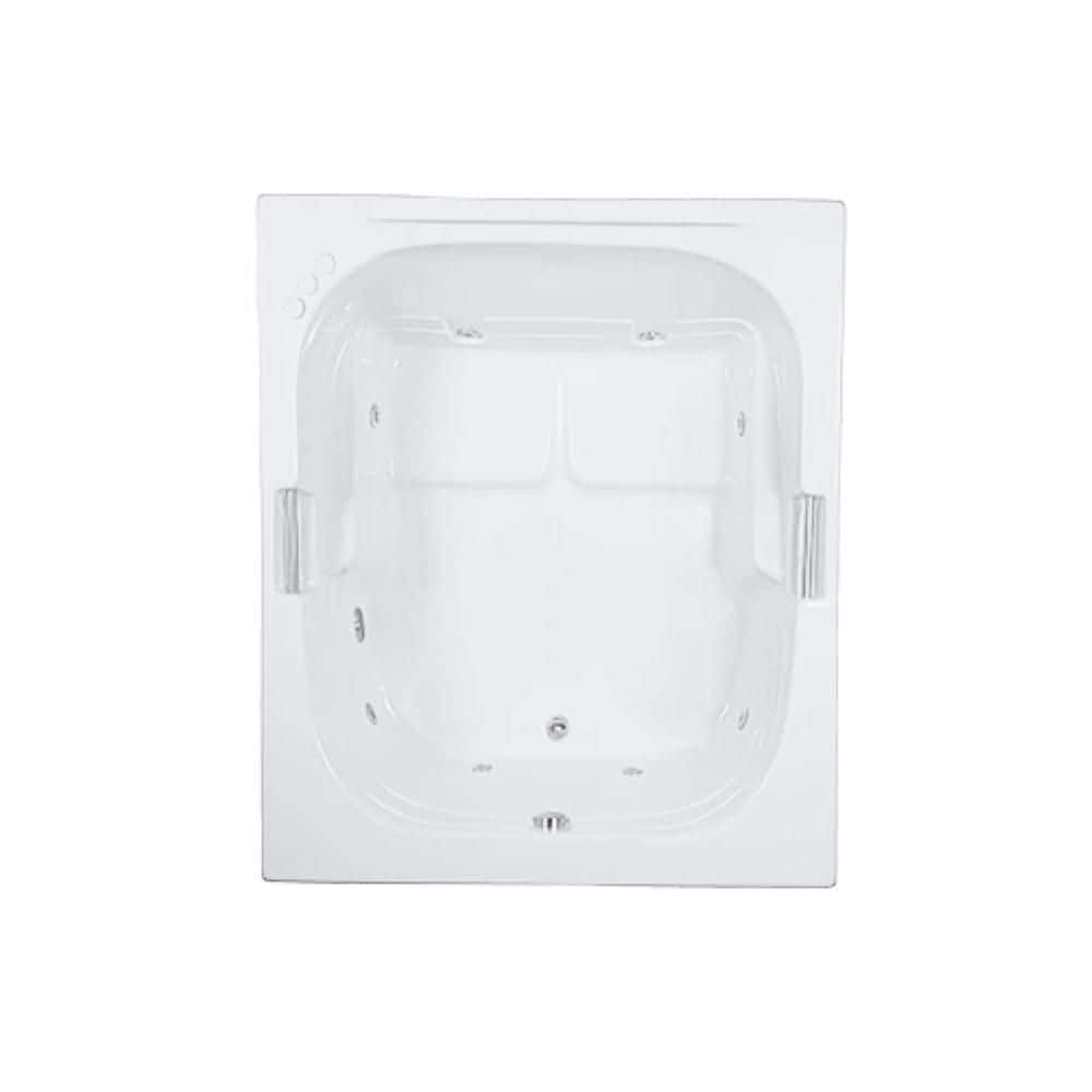 60 in. x 60 in. Acrylic Square Drop-in Whirlpool Bathtub with Reversible Drain in Biscuit price history on PriceWatchPro