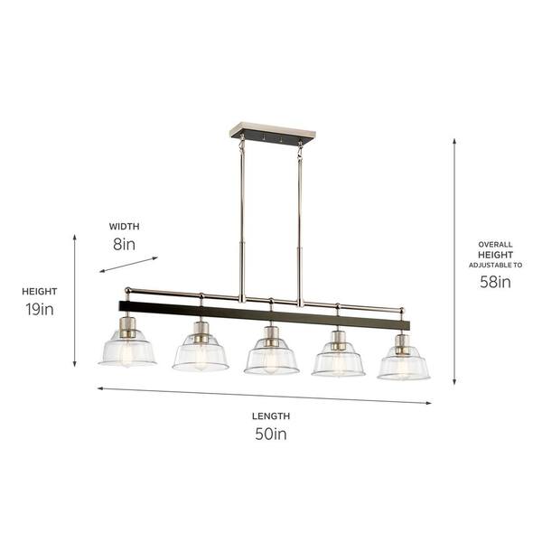 Kichler Eastmont 5-Light Polished Nickel Industrial Chandelier
