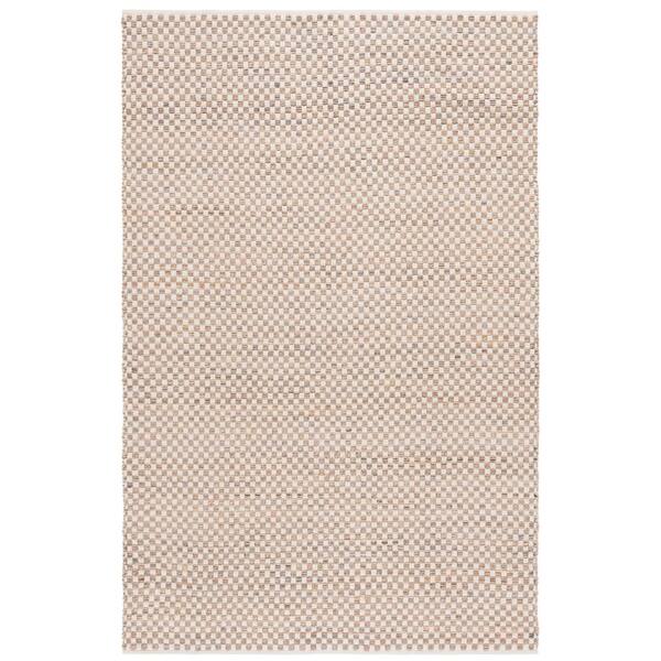 Organica 4 ft. x 6 ft. Natural/Ivory Check Area Rug