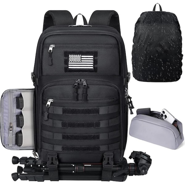 Camera Backpack Bag Professional for DSLR/SLR Mirrorless Waterproof Tactical with Rain Cover and Tripod Holder