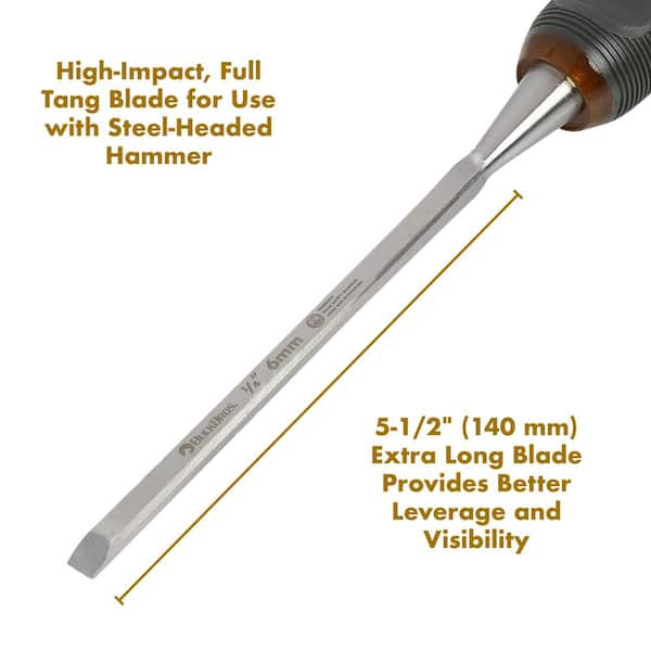 Buck Bros. Pro 1/4 in. (6MM) W Full Tang Wood Chisel 74811 - The