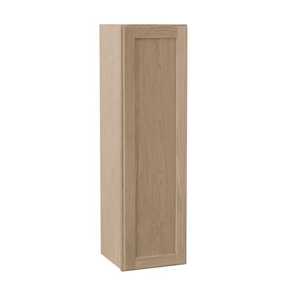 Hampton Bay Sinclair 12 in. W x 12 in. D x 42 in. H Assembled Wall Cabinet in Shaker Light Oak