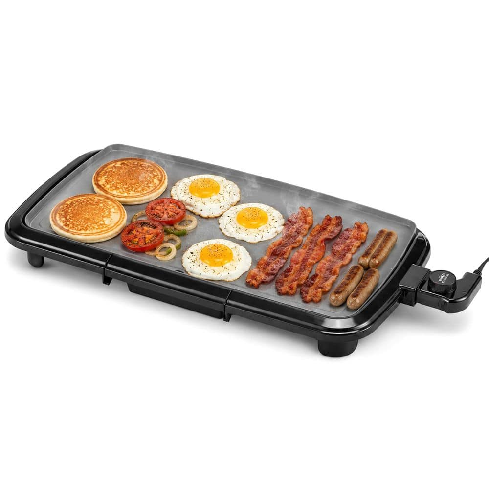 Elite Cuisine EGRL0052 Ceralast Ceramic Non-Stick Electric Griddle, 10 in. x 20 in. Cooking Area, Gray