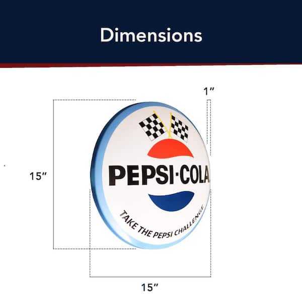 American Art Decor 15 in. Blue, White Pepsi Logo Dome Metal Wall