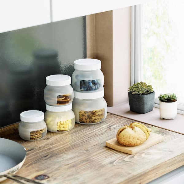 6-Pack Silicon Food storage Jars, Unique Multi-Purpose Food Box Container, Suitable for Kitchen Outdoor Camping Travel