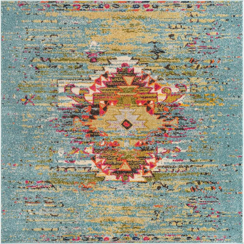 Vita Chagall Turquoise 6 ft. 1 in. x 6 ft. 1 in. Area Rug price history on PriceWatchPro