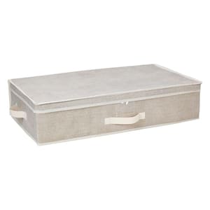 Simplify 10 in. H x 16 in. W x 16 in. D Beige Plastic Cube Storage Bin ...