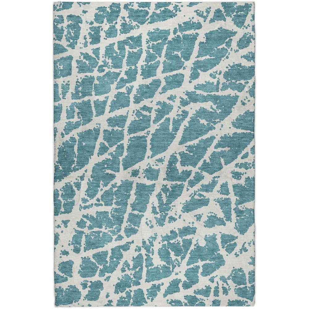 Dream Shag Premium Machine Washable Abstract ADS501 Teal 5 ft. x 7 ft. 6 in. Area Rug price history on PriceWatchPro