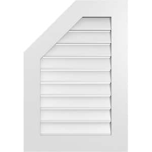 22 in. x 32 in. Octagonal Surface Mount PVC Gable Vent: Functional with Standard Frame