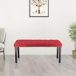 38 in. Red Upholstered Bench