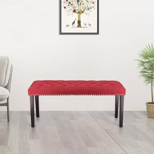 Maypex 38 in. Red Upholstered Bench