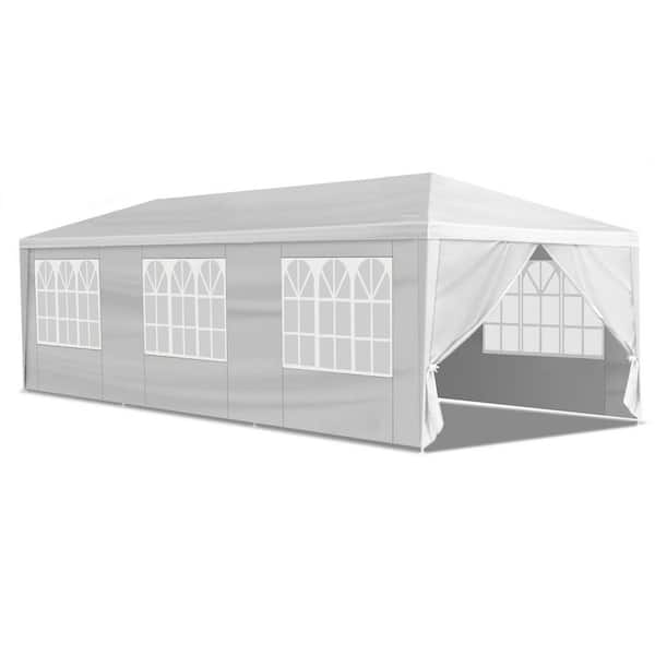 10 ft. x 30 ft. Wedding Party Canopy Tent Outdoor Gazebo with 8 Removable Sidewalls