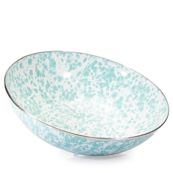 Golden Rabbit Sea Glass 5 qt. Enamelware Round Catering Bowl