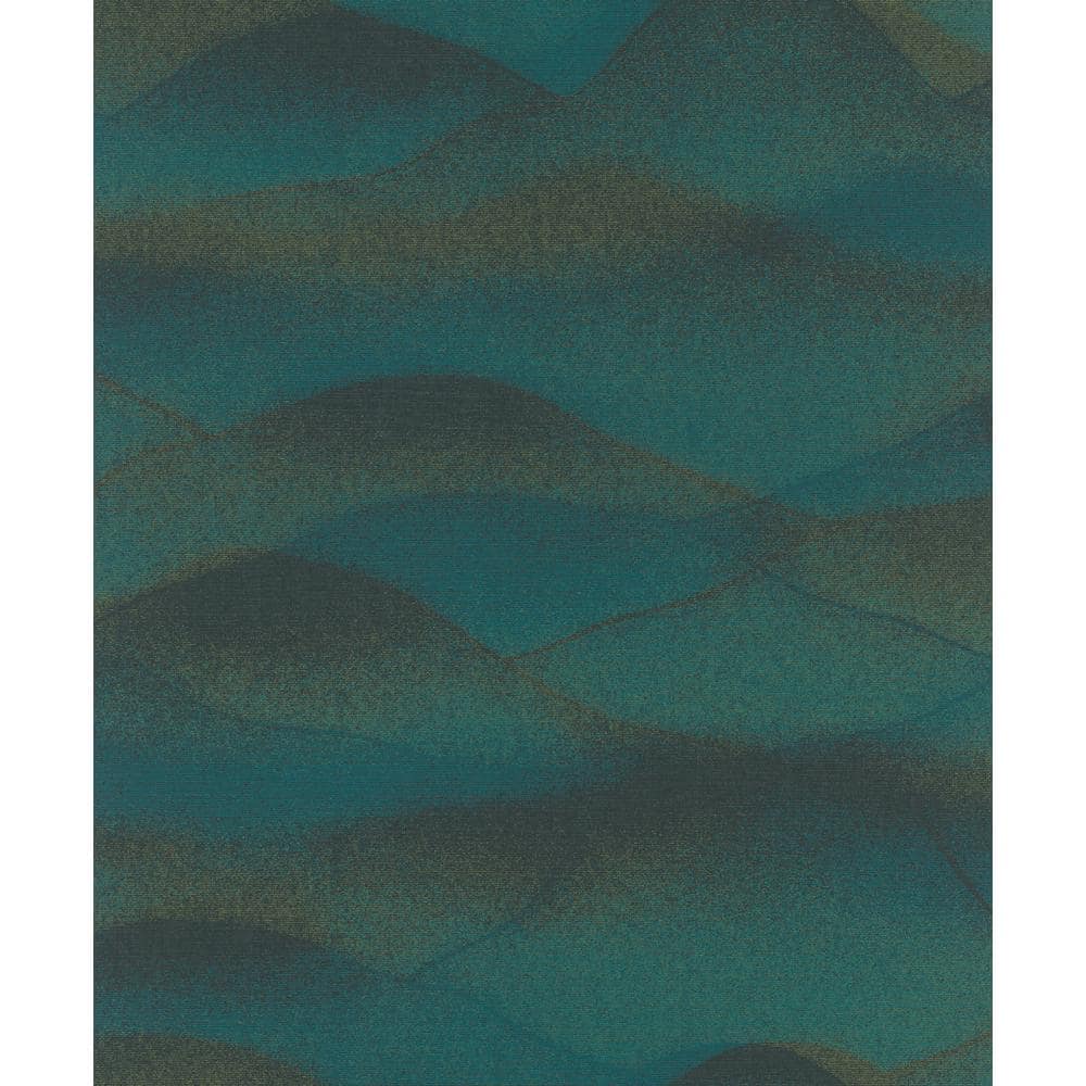 Hotel Collection Green/Black Rolling Hills Landscape Glitter Finish Non-Pas