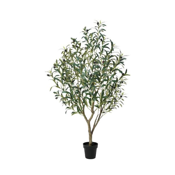 DR.Planzen 4 ft. Artificial Olive Tree, Faux Plants Indoor/Outdoor, Fake Tree Home Office Decor With UV-Resistant Living Room