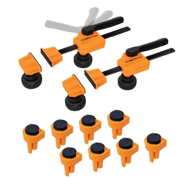 Bench Dog Clamps (2PK) for 3/4 in. Dog Holes with 176lbs Clamping Force and (8PK) Durable Bench Dogs