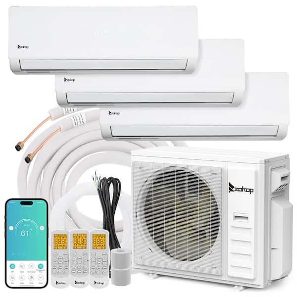 20 SEER2 42,000 BTU 3.5-Ton 3-Zone WiFi Ductless Mini Split Air Conditioner with Heat Pump 12K pLus 18K pLus 18K