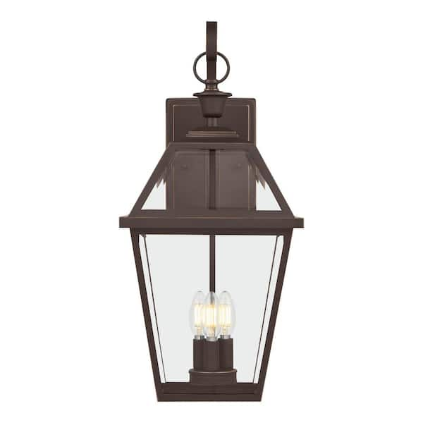 Home Decorators Collection Glenneyre 24 in. Oil-Rubbed Bronze French  Quarter Gas Style Hardwired Outdoor Wall Lantern Sconce Clear Glass  JLW1603AX-01/OR - The Home Depot