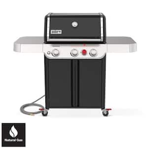 Genesis E-325 3-Burner Natural Gas Grill in Black with Full Size Griddle Insert