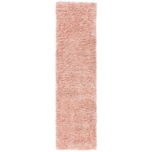 August Shag Rose 2 ft. x 9 ft. Solid Runner Rug