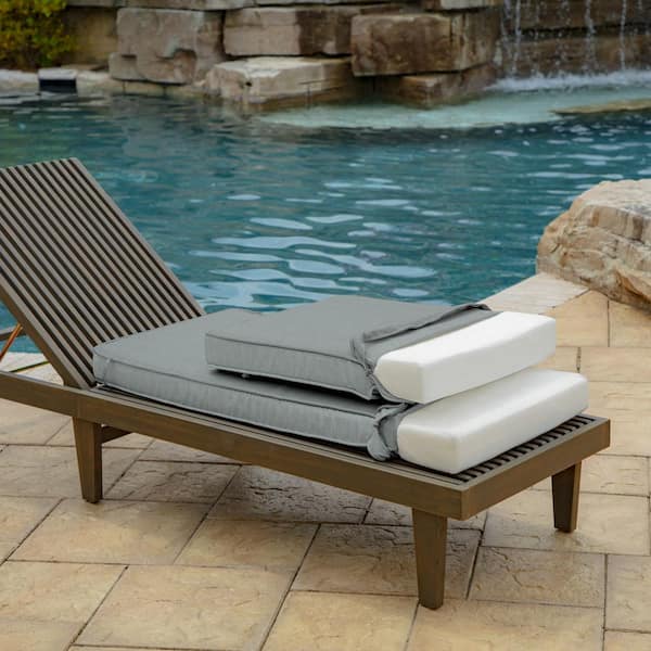 Ashland Black Jacobean Arden Selections ProFoam Essentials 72 x 21 x 3.5 Inch Outdoor Chaise Lounge Cushion