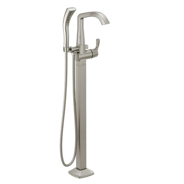Delta Stryke 1-Handle Freestanding Tub Filler Trim Kit with Handshower in Stainless (Valve Not Included)