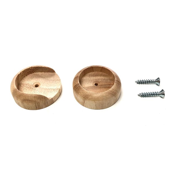 Pole Socket Set with Screws - Economy, 1.375 in. Diameter - Unfinished Sanded Hardwood - Fits Any Style Closet Rod