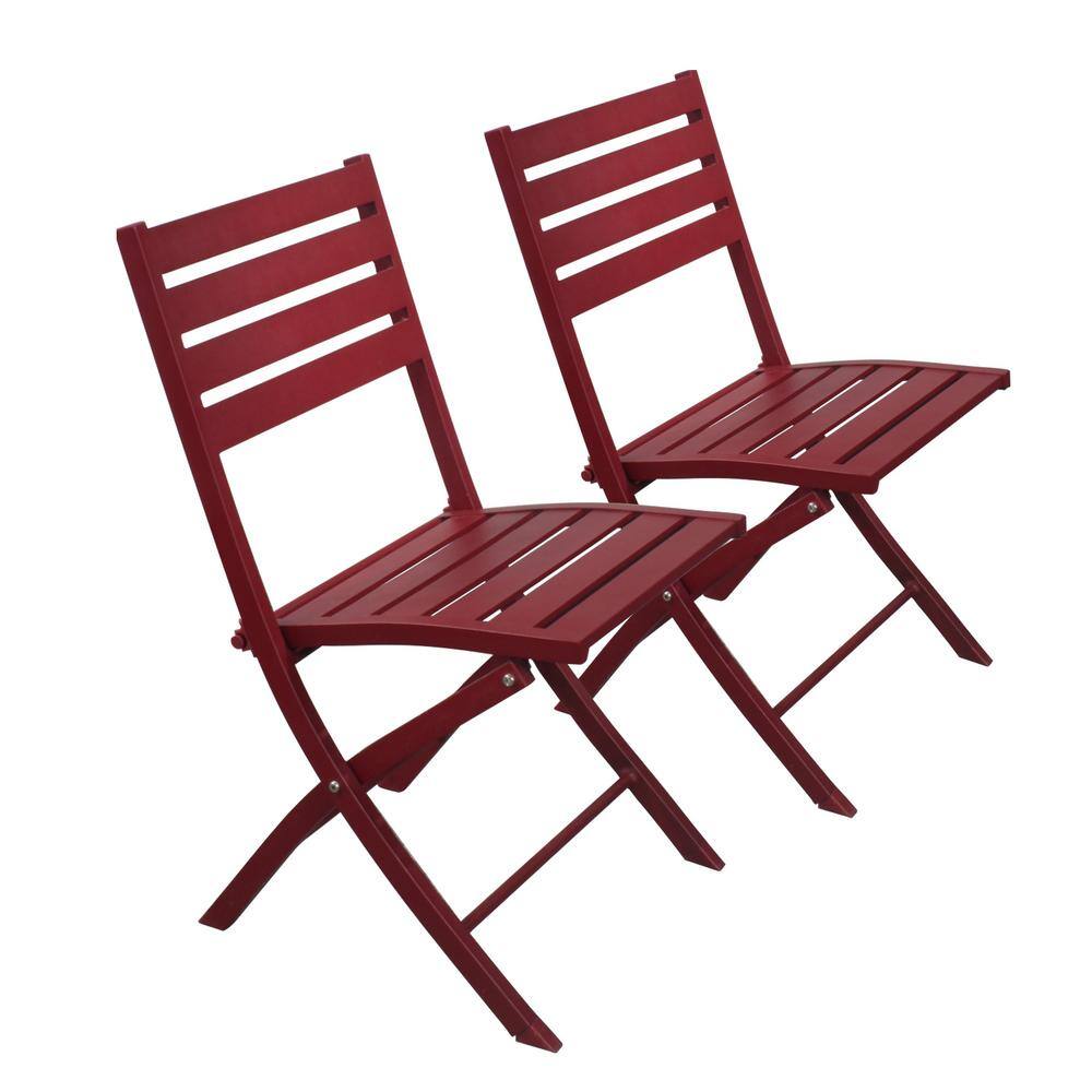 Tatayosi 2 Pieces Outdoor Folding Chairs Aluminum Patio Dining Chair