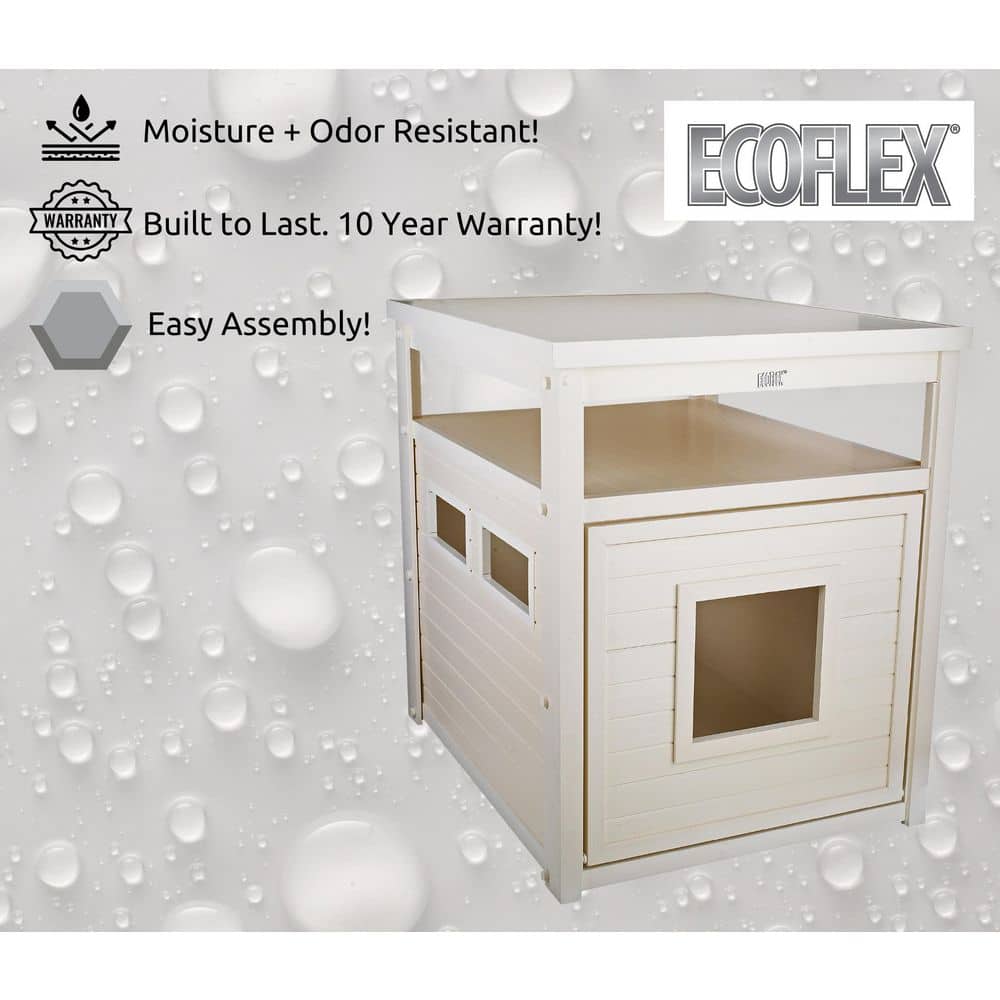 Antique White Jumbo ECOFLEX Litter Box Cover End Table