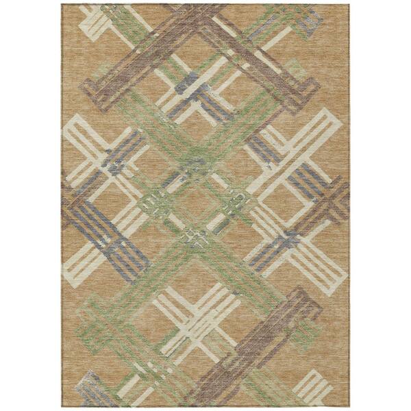 Chantille Machine Washable Indoor/Outdoor Abstract ACN2452 Gold 9 ft. x 12 ft. Area Rug