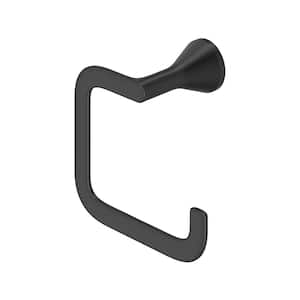 Aspirations Wall Mounted Towel Ring in Matte Black