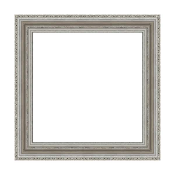 Amanti Art Mirror Makeover Parlor Silver 25.25 in. W x 25.25 in. H Bathroom Mirror Frame Border Kit-Fits a 24 x 24 mirror