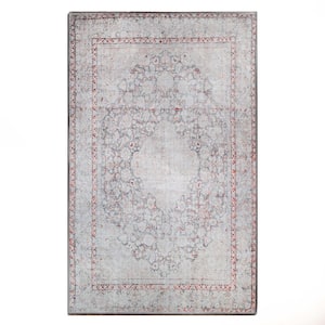 Alma Berry Red 5 ft. x 7 ft. 6 in. Boho Floral Medallion Indoor Polyester Area Rug