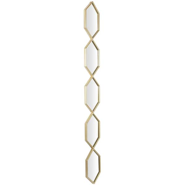 Deco 79 Metal Slim Stacked Chain 5 Layer Wall Mirror with Tear Drop Pattern  and