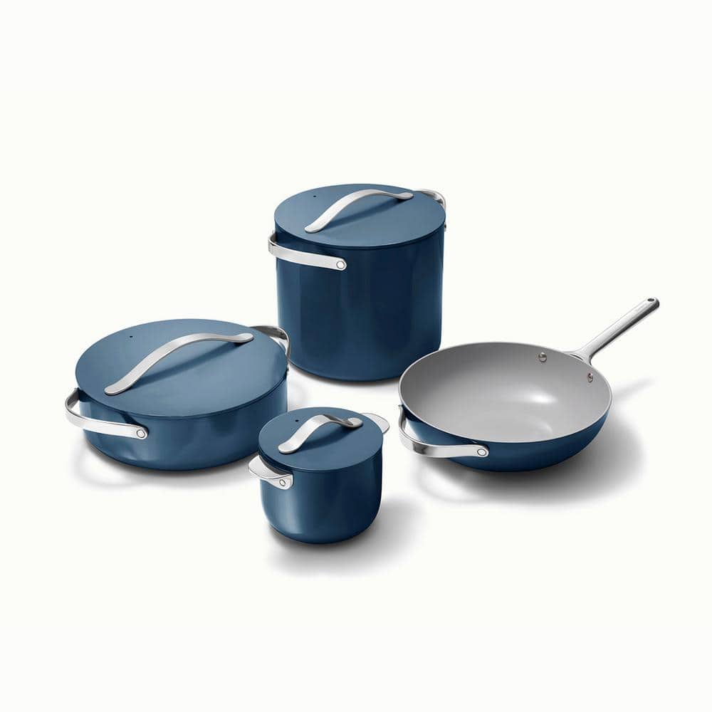 CARAWAY HOME Cookware+ 8Piece Ceramic Nonstick Cookware Set in Navy CW