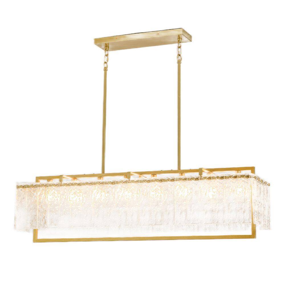 Kethry 8-Light Modern Glam Rectangular Gold Large Chandelier for Dining Room and Living Room price history on PriceWatchPro