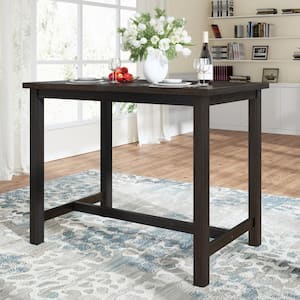 45.50 in. Rectangle Espresso Wood Top Rustic Wooden Counter Height Dining Table