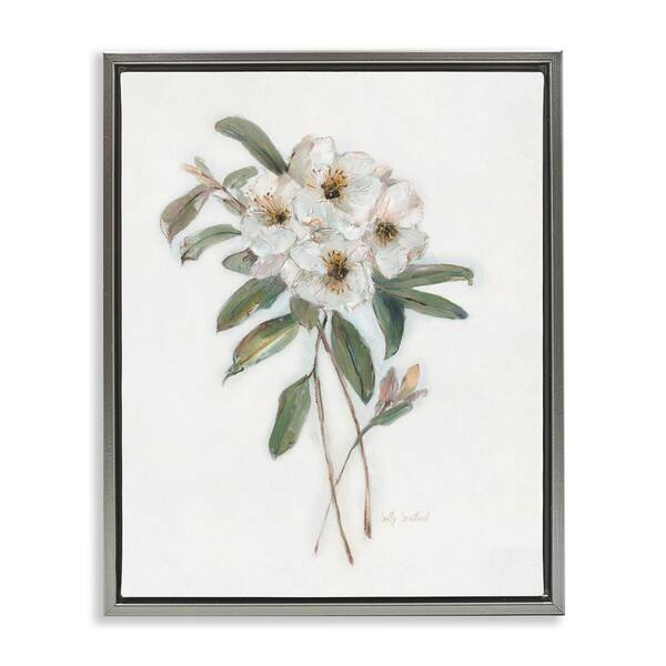 Flower Sprig Bundle by Sally Swatland Gray Floater Frame Nature Graphic Art Print 31 in. x 25 in.