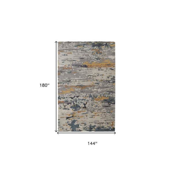 Blue and Gray Abstract 12 ft. x 15 ft. Area Rug