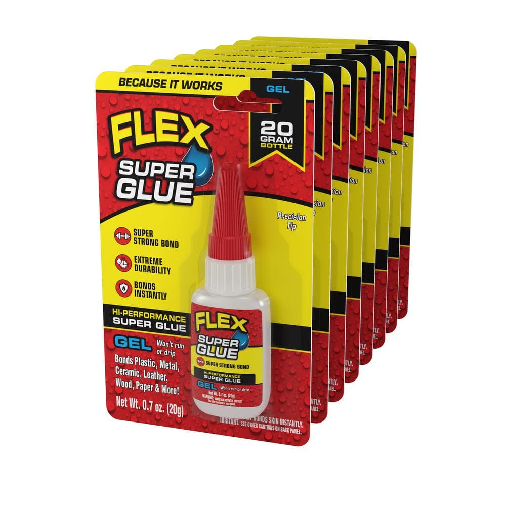 FLEX SEAL FAMILY OF PRODUCTS Flex Super Glue Gel 20g Bottle (8-Pack)  SGGELB20-CS - The Home Depot
