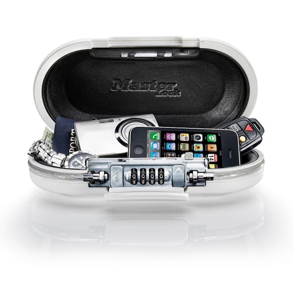 Master Lock Portable Safe, Resettable Combination, White